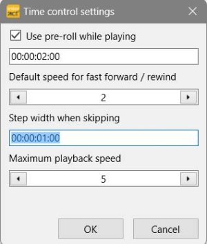 INTERACT Time Control settings Dialog