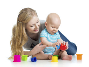 Mother playing with her child