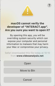 macOS warning dialog