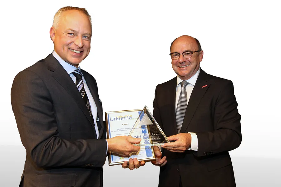 Mangold International receives prestigious Three-Countries Best Business Award recognizing their commitment to sustainable enterprise management and innovative product offerings.
