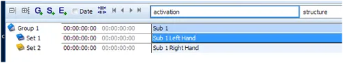 Dataset showing hand activation coding