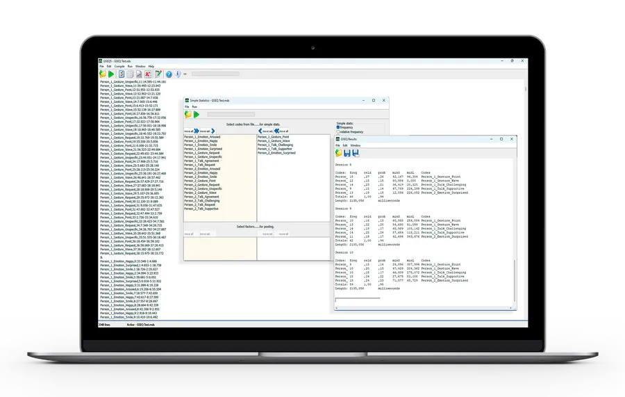 Laden Sie GSEQ kostenlos herunter - die Analysesoftware für sequenzielle Verhaltensdaten mit Lag-Analyse, SDIS-Format, Beobachterübereinstimmung und INTERACT-Integration.