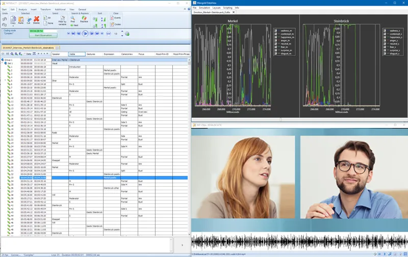 DataView and INTERACT integration showing emotion analysis