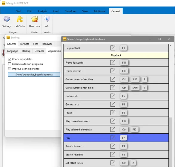 INTERACT - Video Control Keyboard Shortcuts