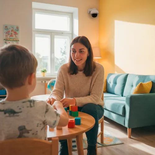 Professional child-friendly interview room setup