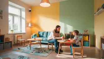 Child-friendly interview room with comfortable furniture