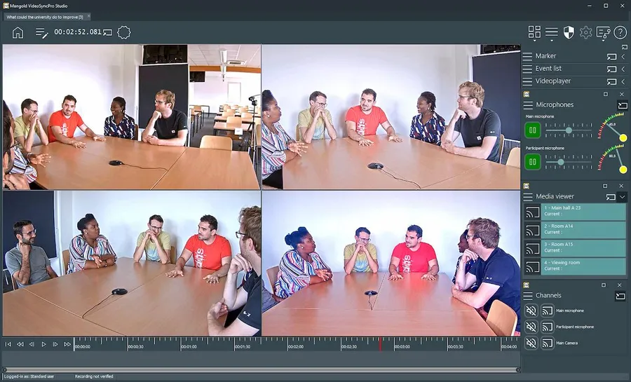Group discussion recording in VideoSyncPro