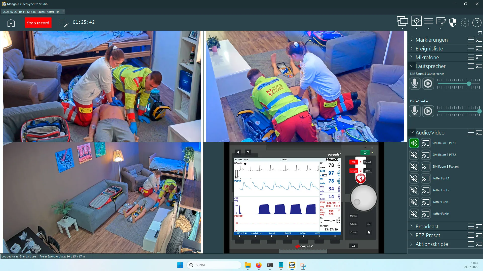 Mangold VisoSyncPro software in medical simulation