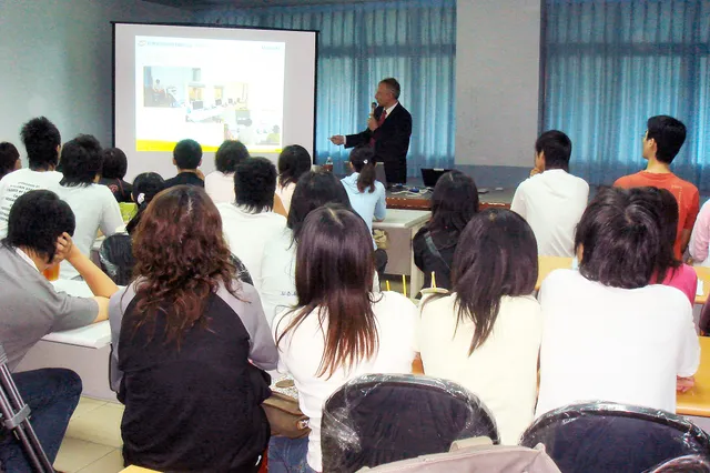Pascal Mangold lecturing at a university seminar in Asia (7)