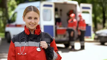Rescue worker in emergency situation